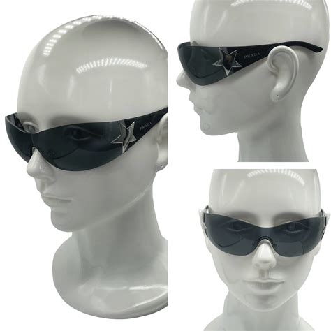 prada star shield sunglasses|shield prada sunglasses men.